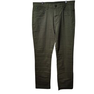English Laundry Mens Khaki Pants 34X32 Green Flat Front Pocket Stretch Chino
